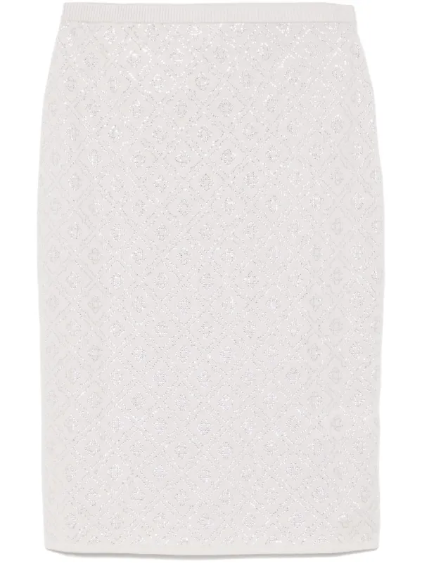Casablanca Crystal-monogram Skirt in Grey