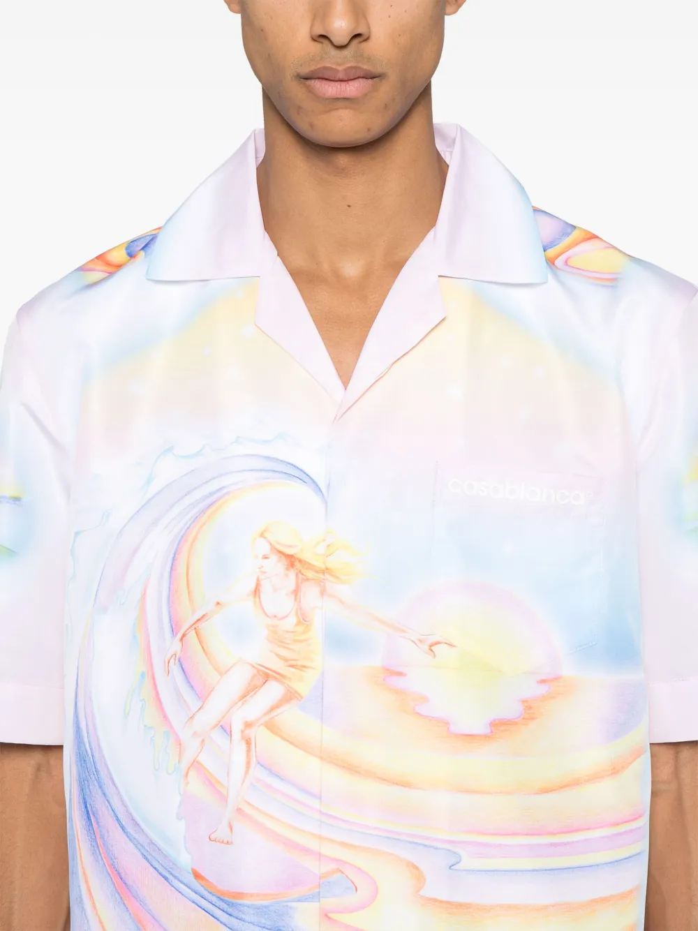 Casablanca Overhemd met Psychedelic Nirvana-print Wit