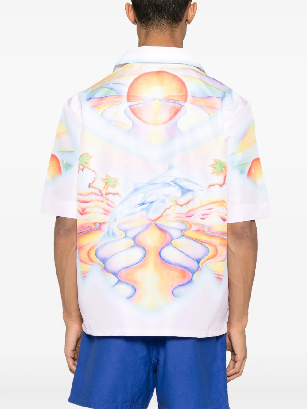 Casablanca Overhemd met Psychedelic Nirvana-print Wit