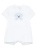 Il Gufo puppy-print seersucker romper - White