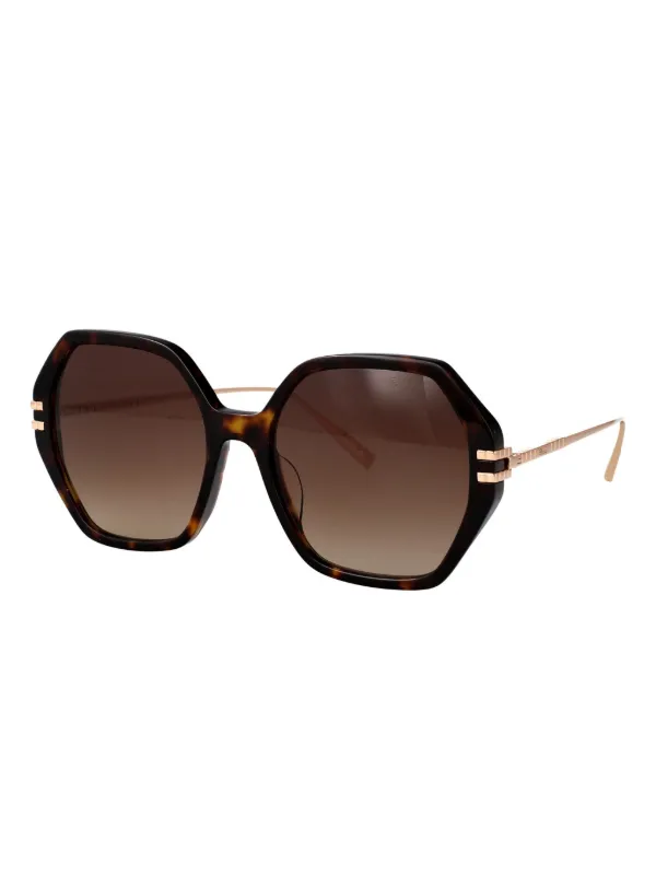 Chopard Eyewear Geometric Frame Sunglasses Gold FARFETCH PH