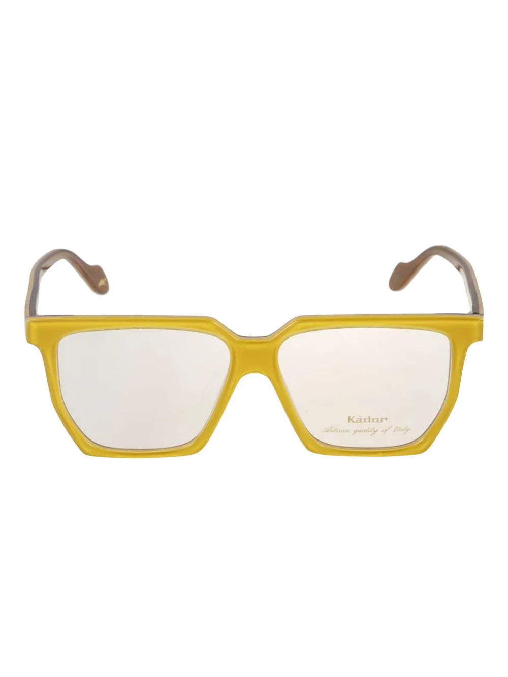 Kador Charlize Geometric-frame Glasses In Yellow