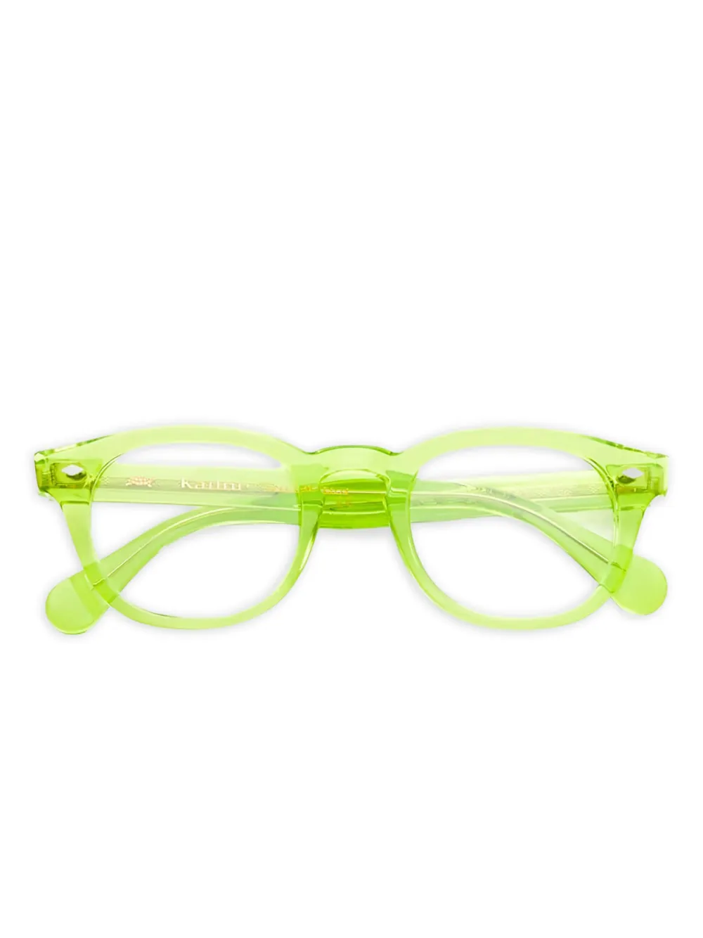 Kador lunettes de vue à monture ronde boisée | vert | Image 1