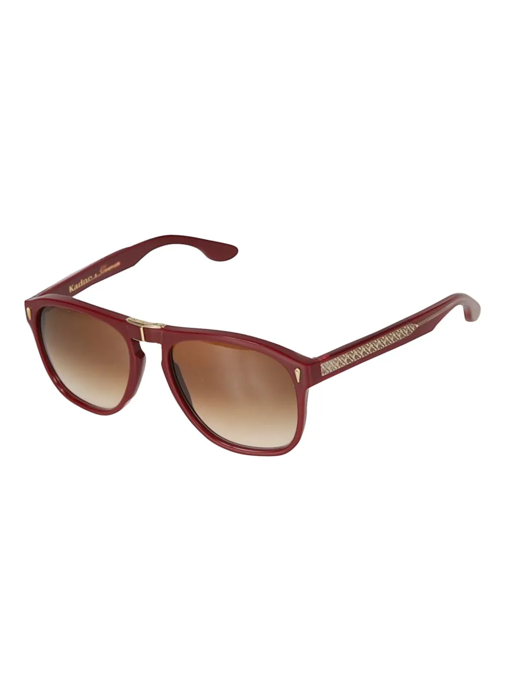 Kador round-frame logo-detail sunglasses - Rood