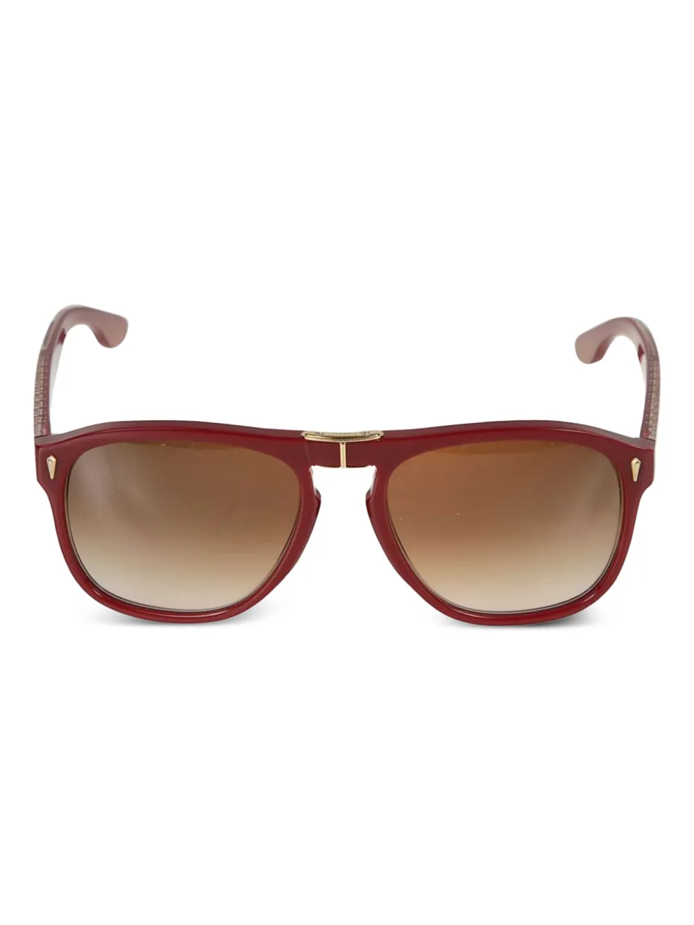 Kador round-frame logo-detail sunglasses | Red | Image 1