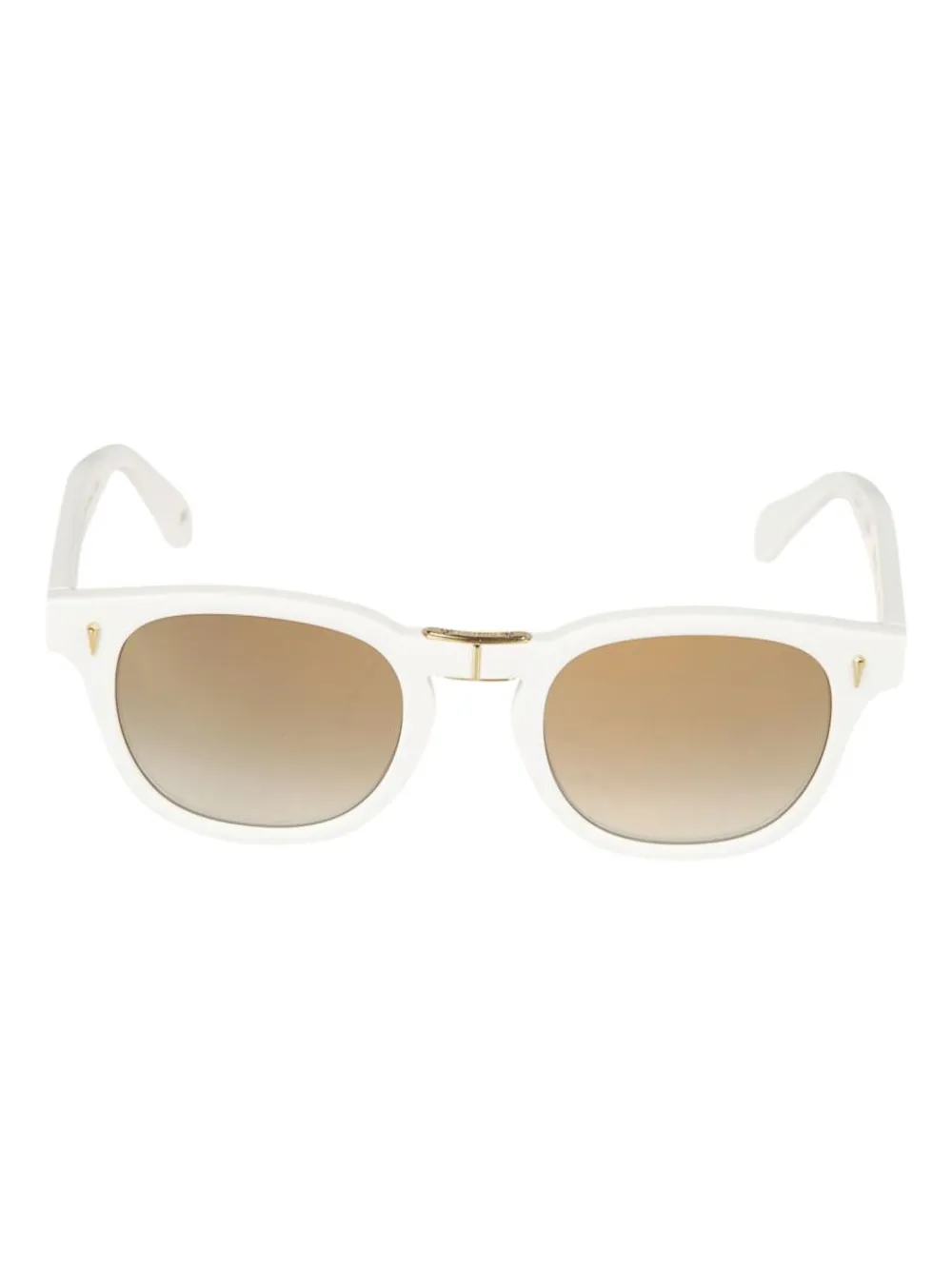 Kador Woody Flag Round-frame Sunglasses In White