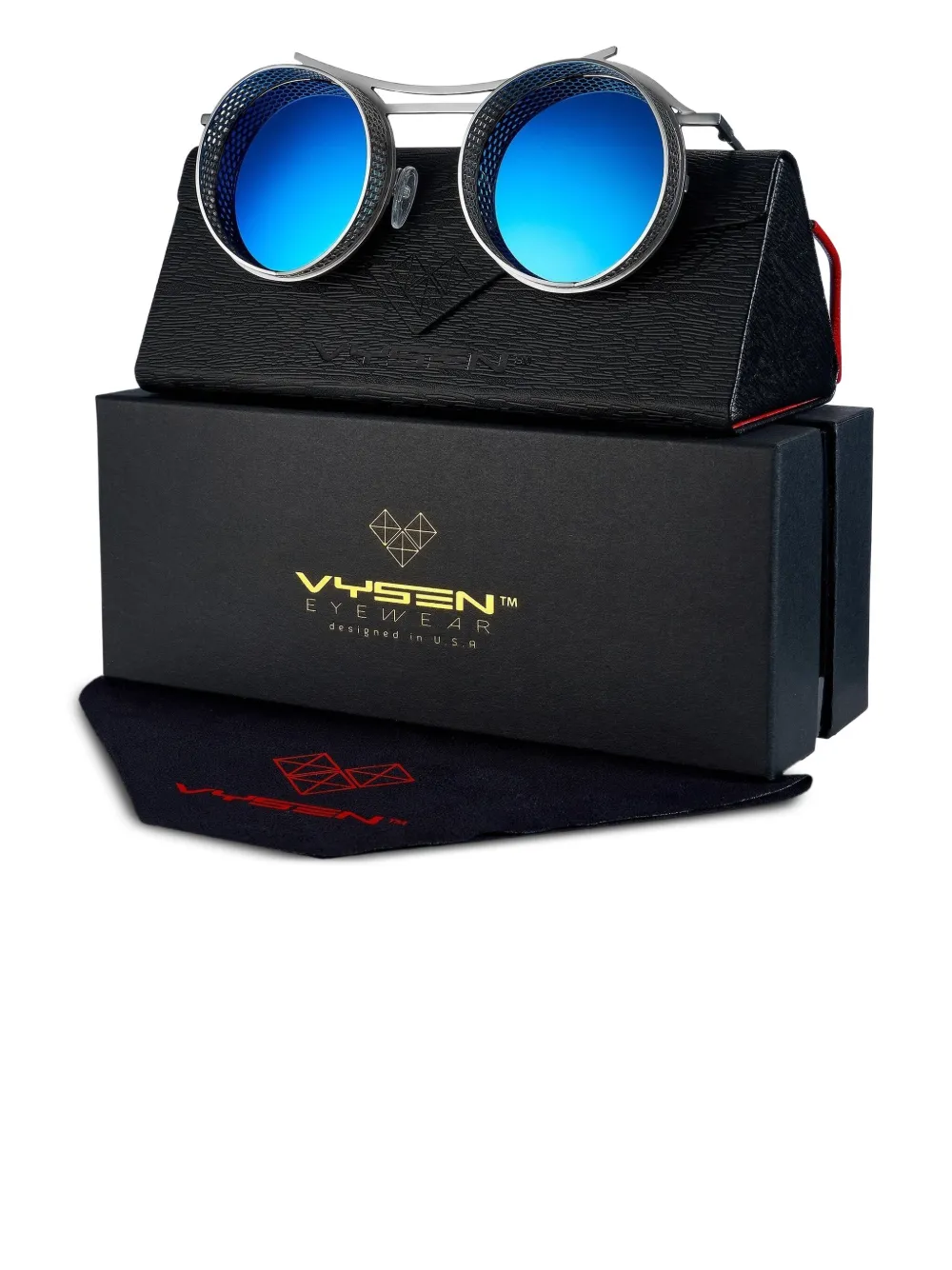 Vysen Eyewear Onix zonnebril met rond montuur Grijs