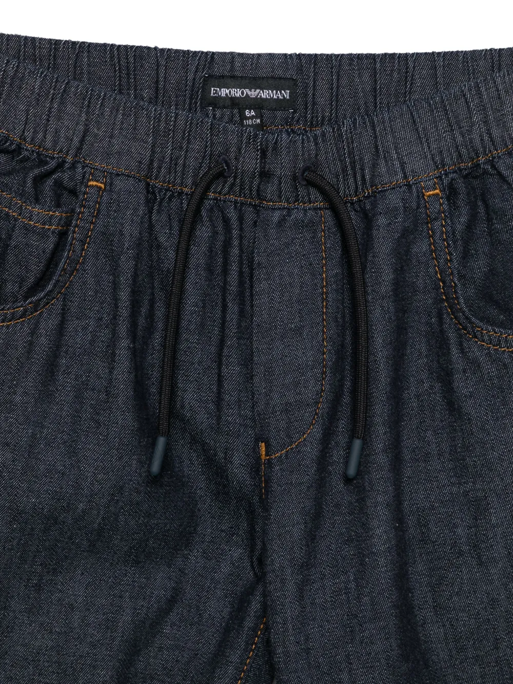 Emporio Armani Drawstring Jeans In Blue