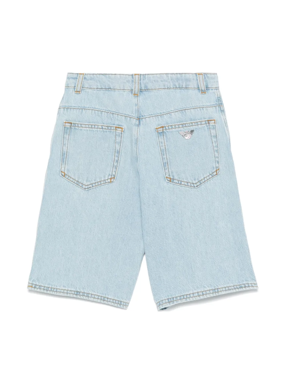 Emporio Armani Kids Spijkershorts met logoplakkaat - Blauw