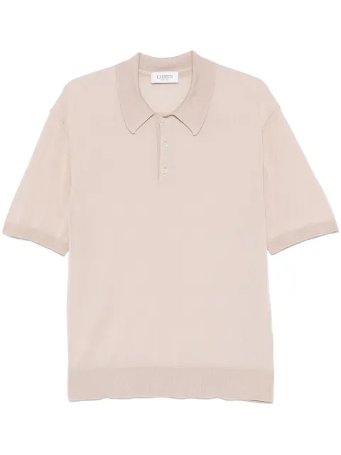 Laneus fine-knit polo shirt