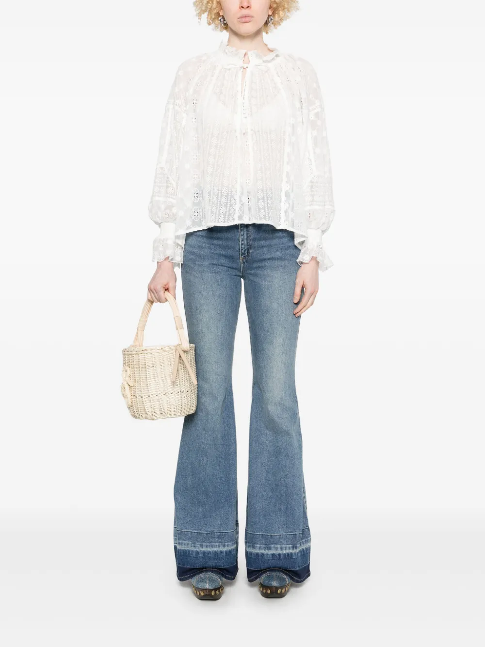 alice + olivia Norah blouse - Wit