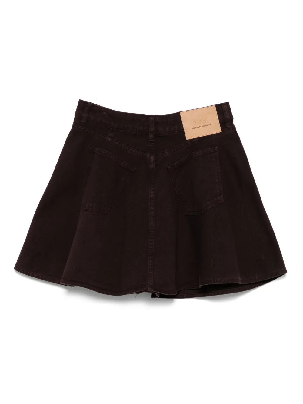 AMI Paris Flared mini-rok - Bruin