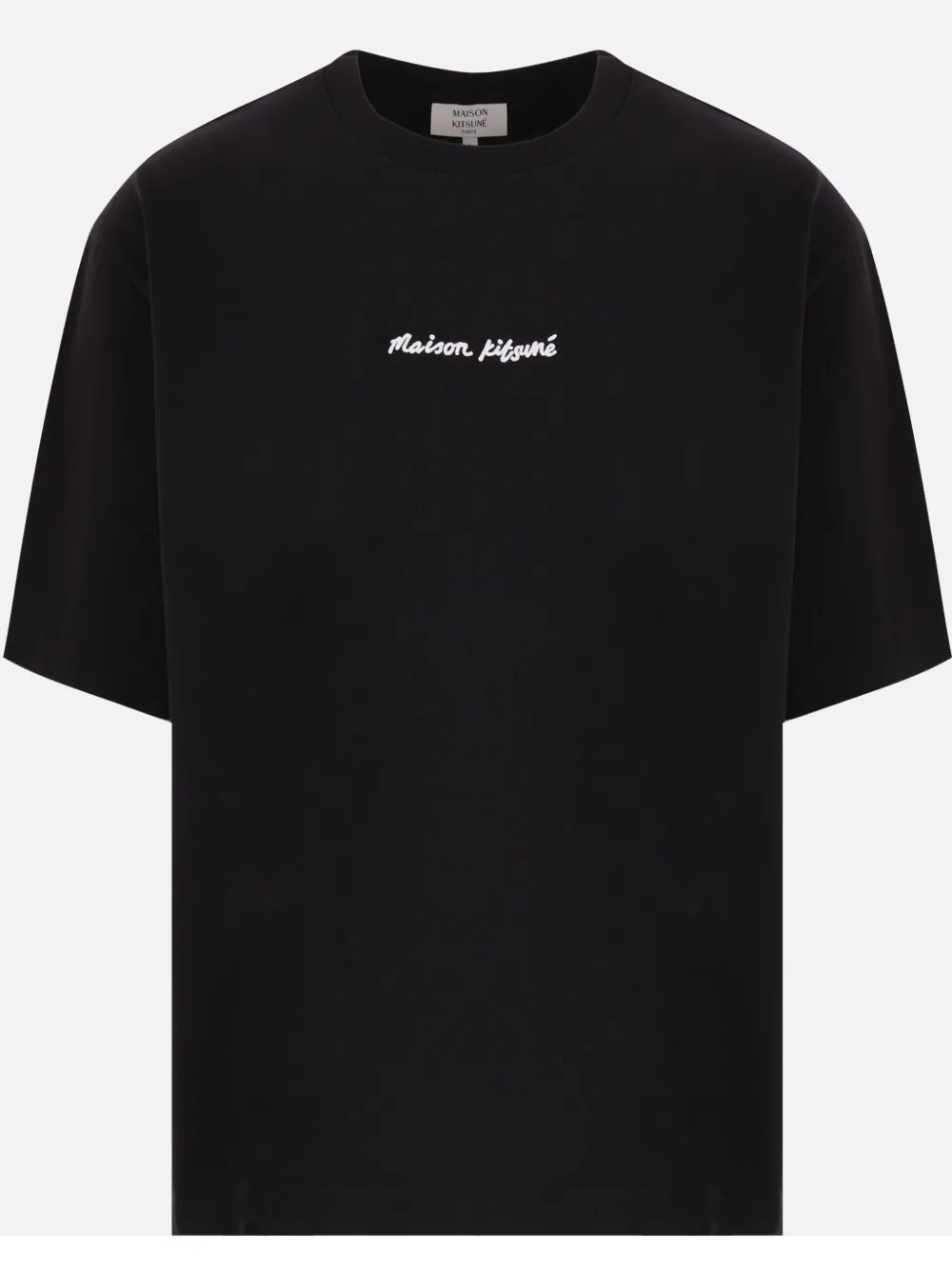 Maison Kitsuné Maison Kitsune Line Handwriting Oversized T-shirt In Black