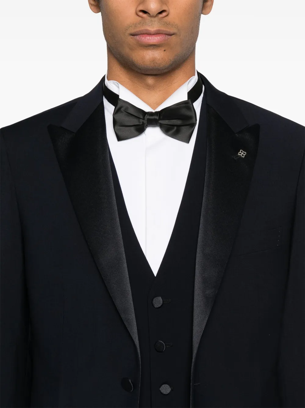 Tagliatore Midnight Blue Tailored Jacket With Concealed Fastenings In Blue