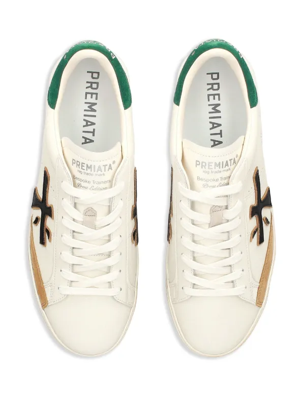 スニーカー PREMIATA Men Sneakers STEVEN VAR 7284 WHITE GREEN White Premiata Steven 7284 Sneakers | White | FARFETCH