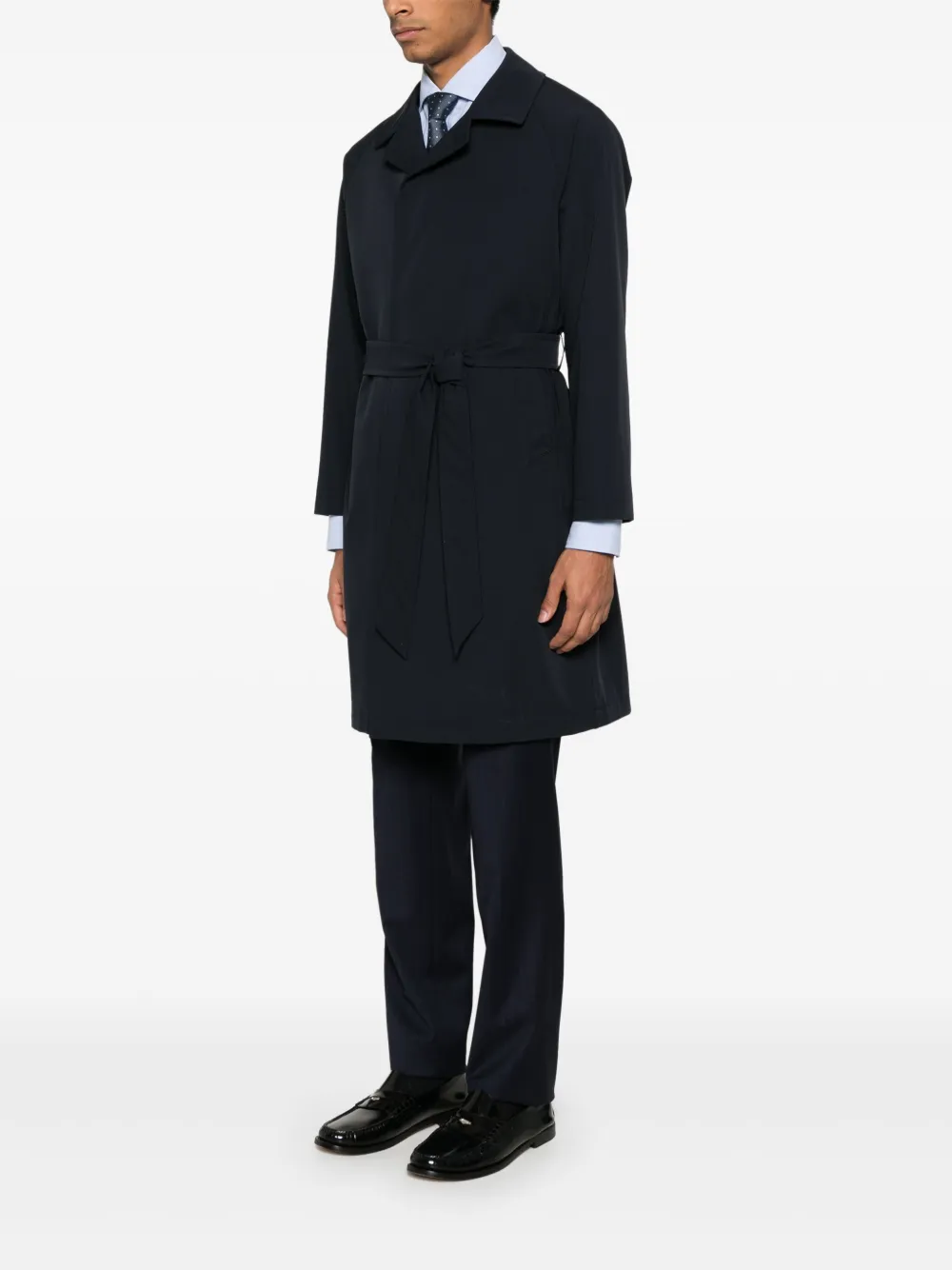 Shop Tagliatore Salomon Trench Coat In Blue