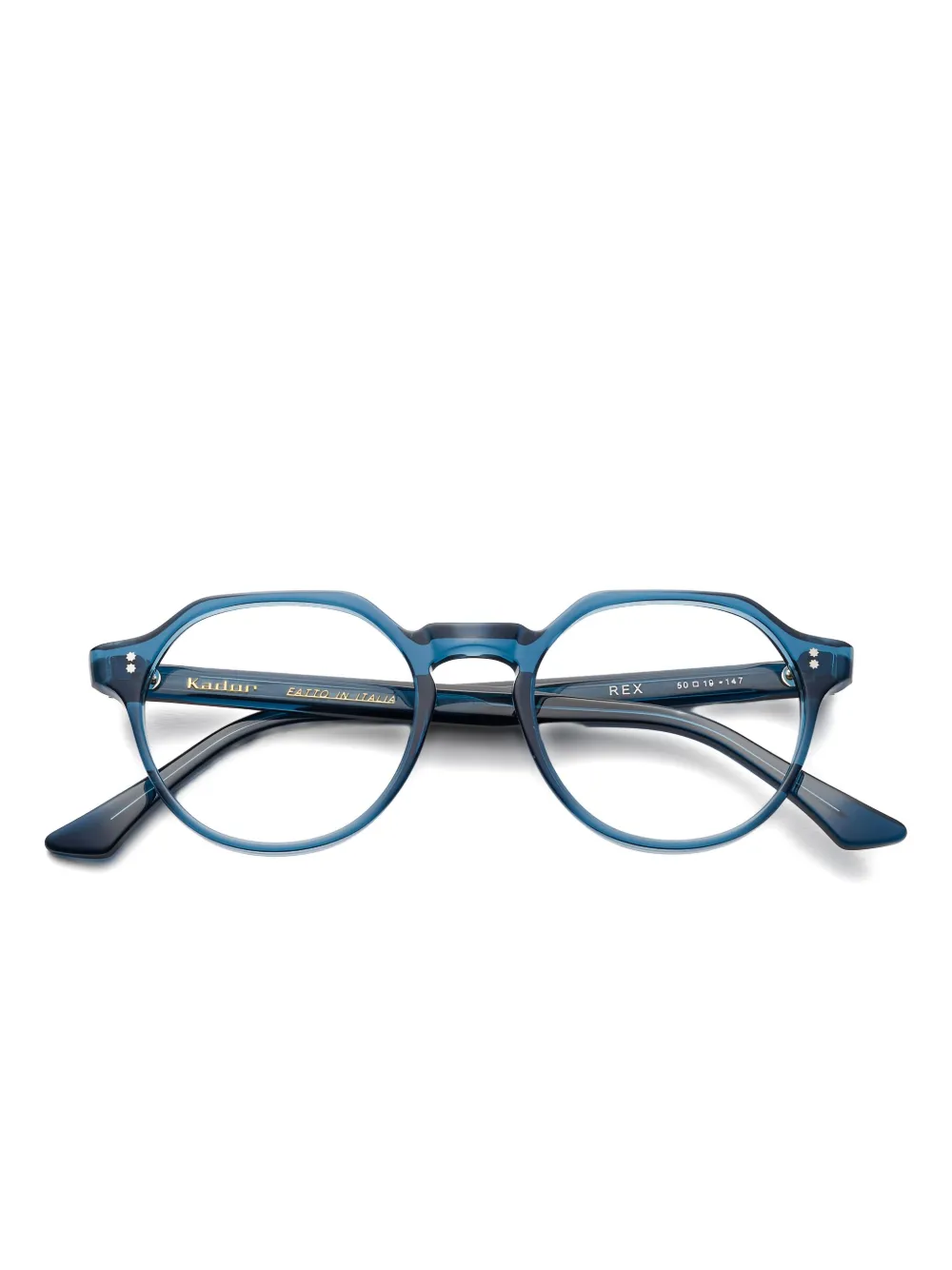 Kador round-frame rivet-detail glasses | Blue | Image 1