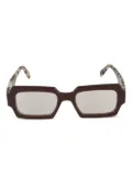 Kador Evi geometric-frame glasses - Brown