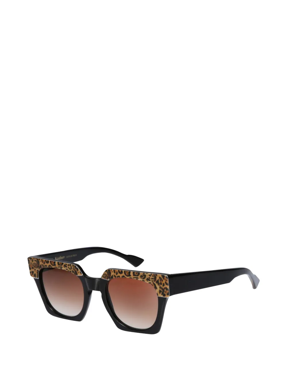 Kador Portofino leopard-print geometric-frame sunglasses - Zwart