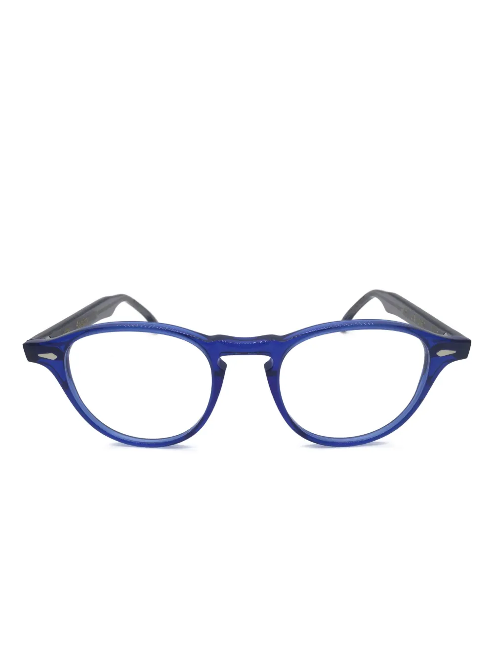 Kador Oxford two-tone round-frame glasses - Blu
