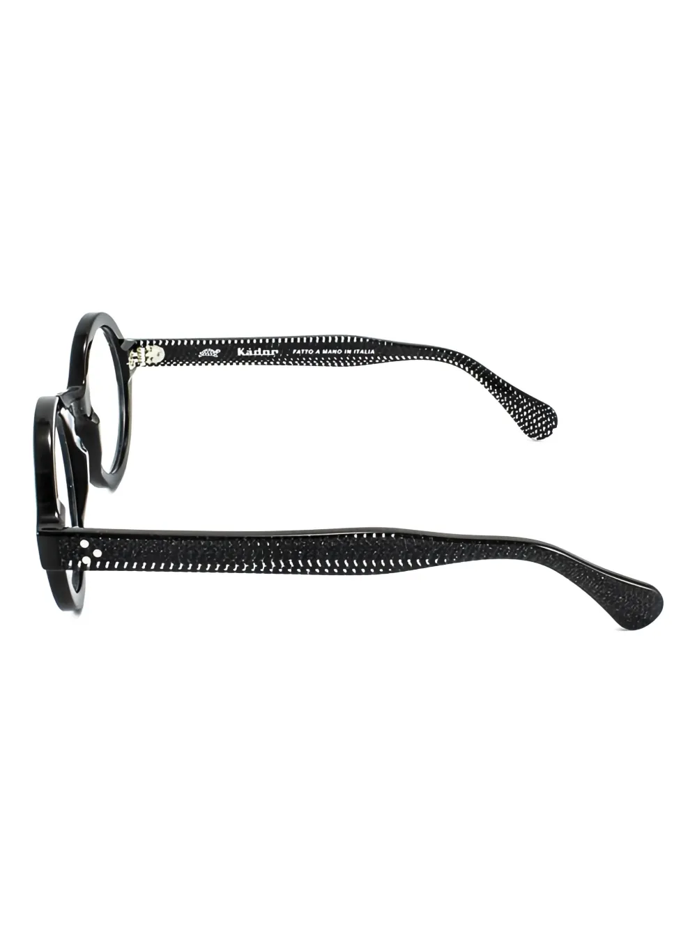 Kador Arkistar Speckled-effect Round-frame Glasses In Black