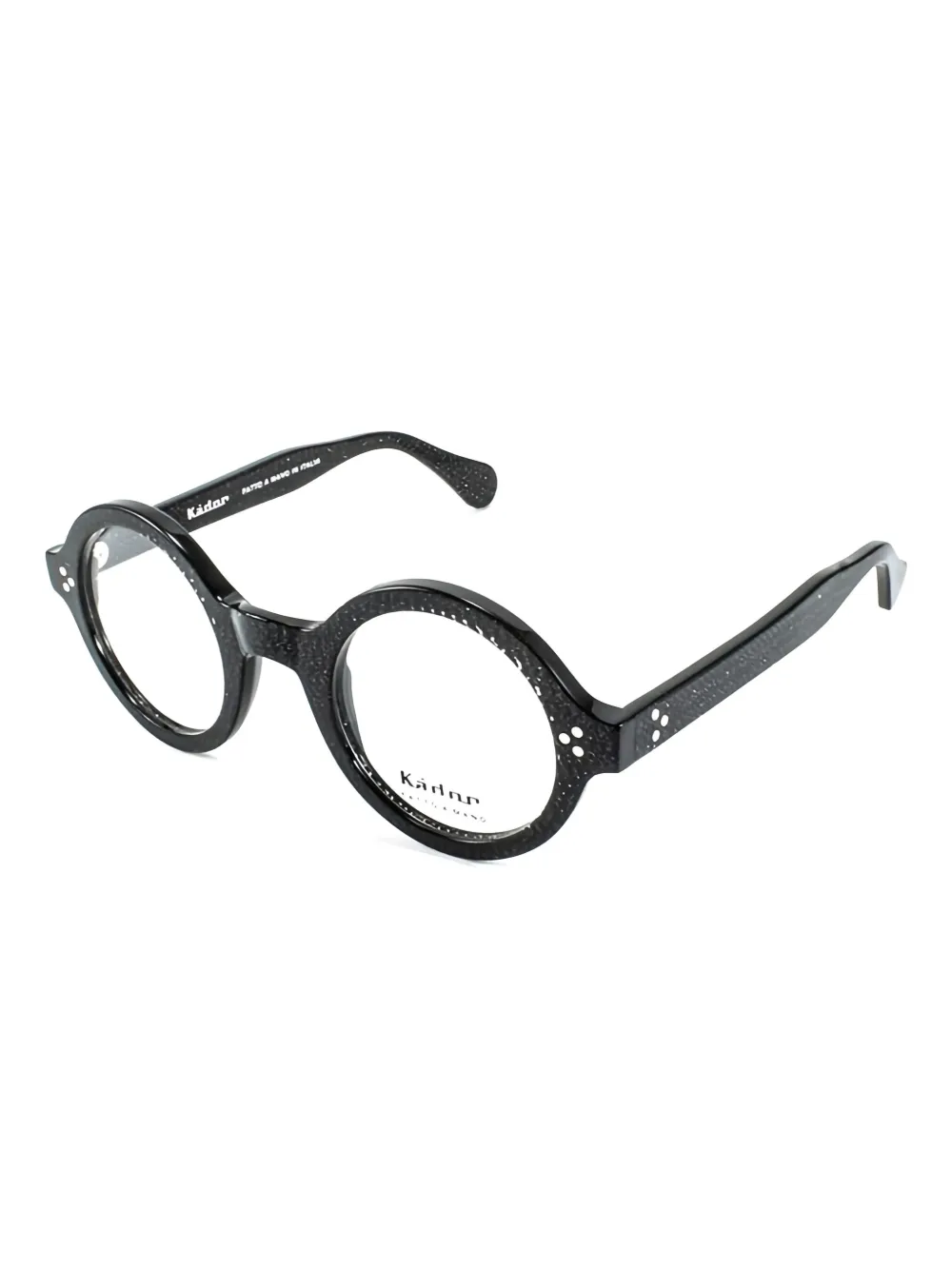 Kador Arkistar Speckled-effect Round-frame Glasses In Black