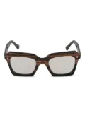 Kador Kallima geometric-frame glasses - Brown