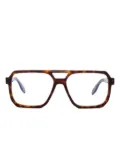 Kador tortoiseshell geometric-frame glasses - Brown