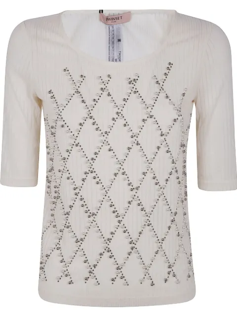 TWINSET playera con detalle de cuentas