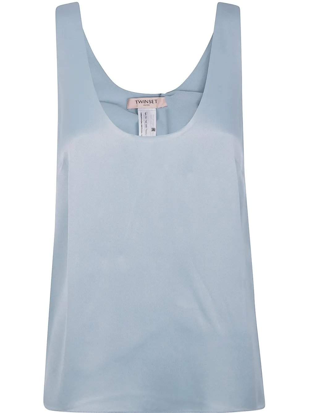 Shop Twinset Satin Blouse In Blue