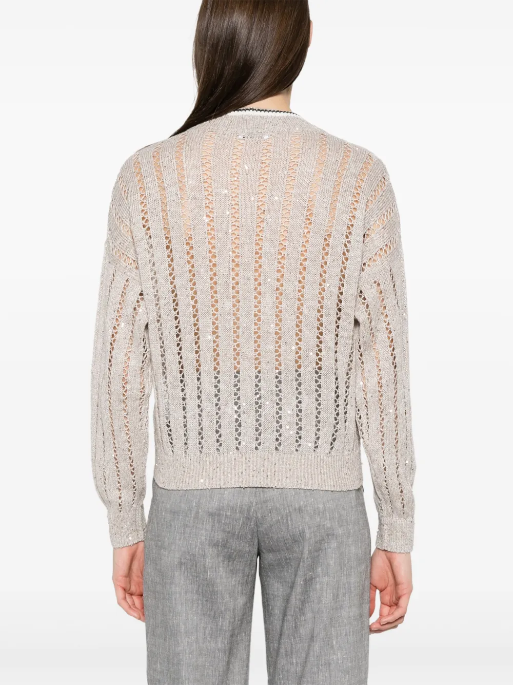 Brunello Cucinelli Opengebreid vest Beige