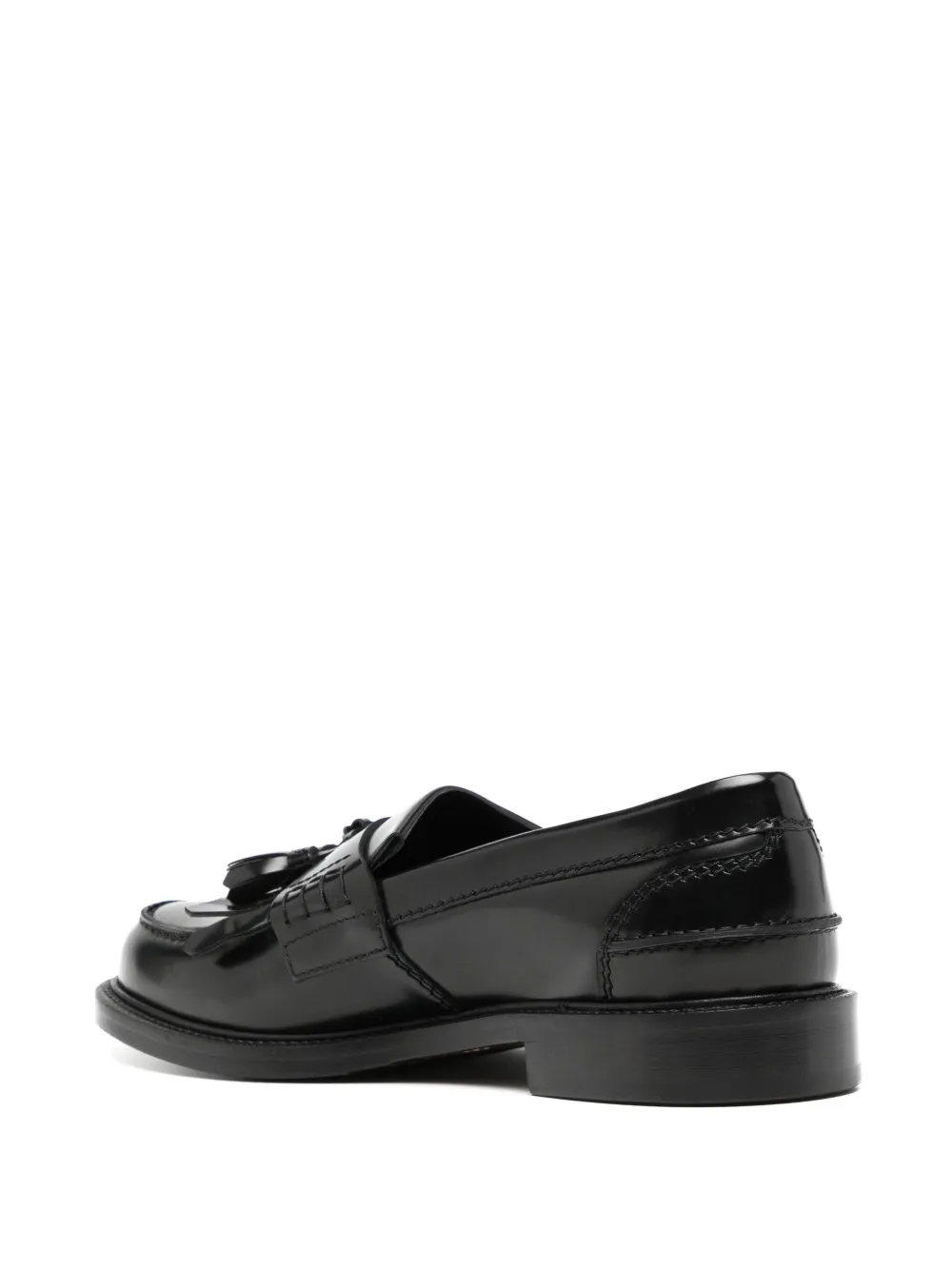 Kiton leather loafers Black