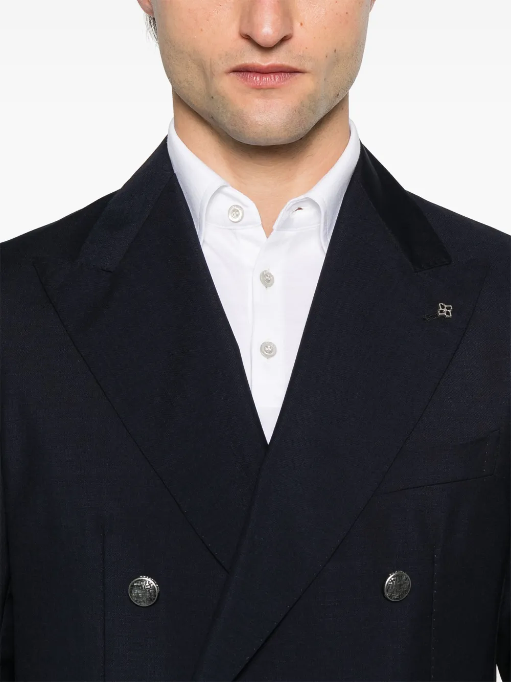Shop Tagliatore Double-breasted Blazer In Blue