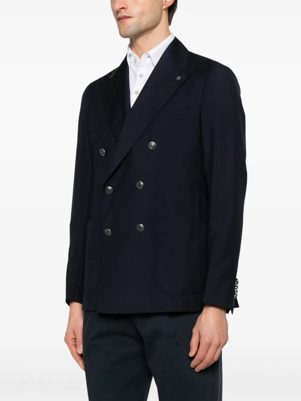 Shop Tagliatore Double-breasted Blazer In Blue
