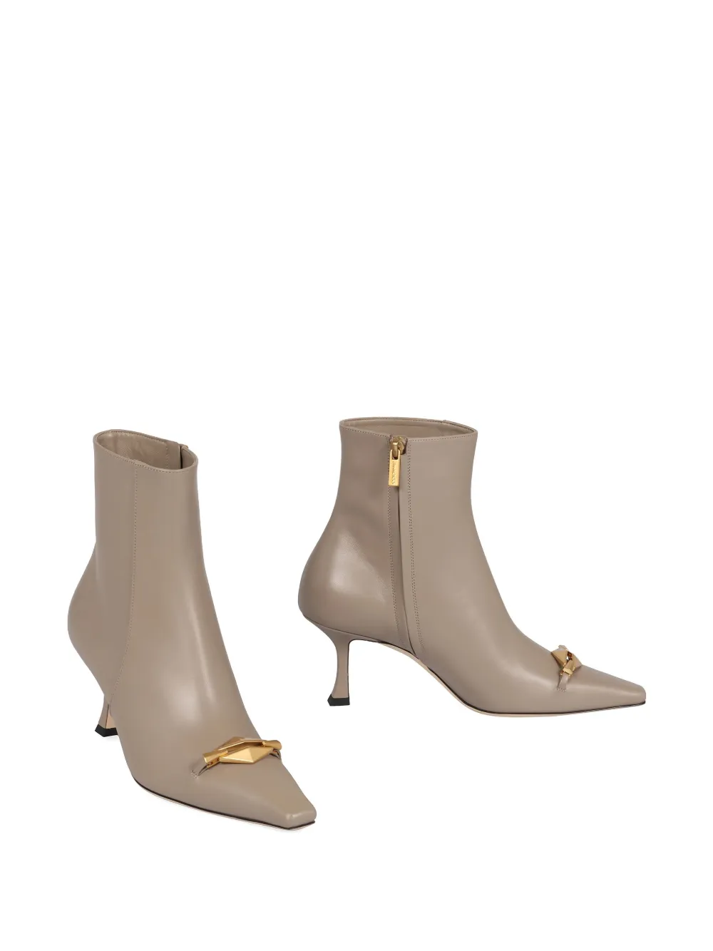Jimmy Choo 70mm pointed-toe leather boots Neutrals
