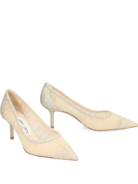 Jimmy Choo حذاء 'لوف' بكعب 65 ملم وشبك جليتر