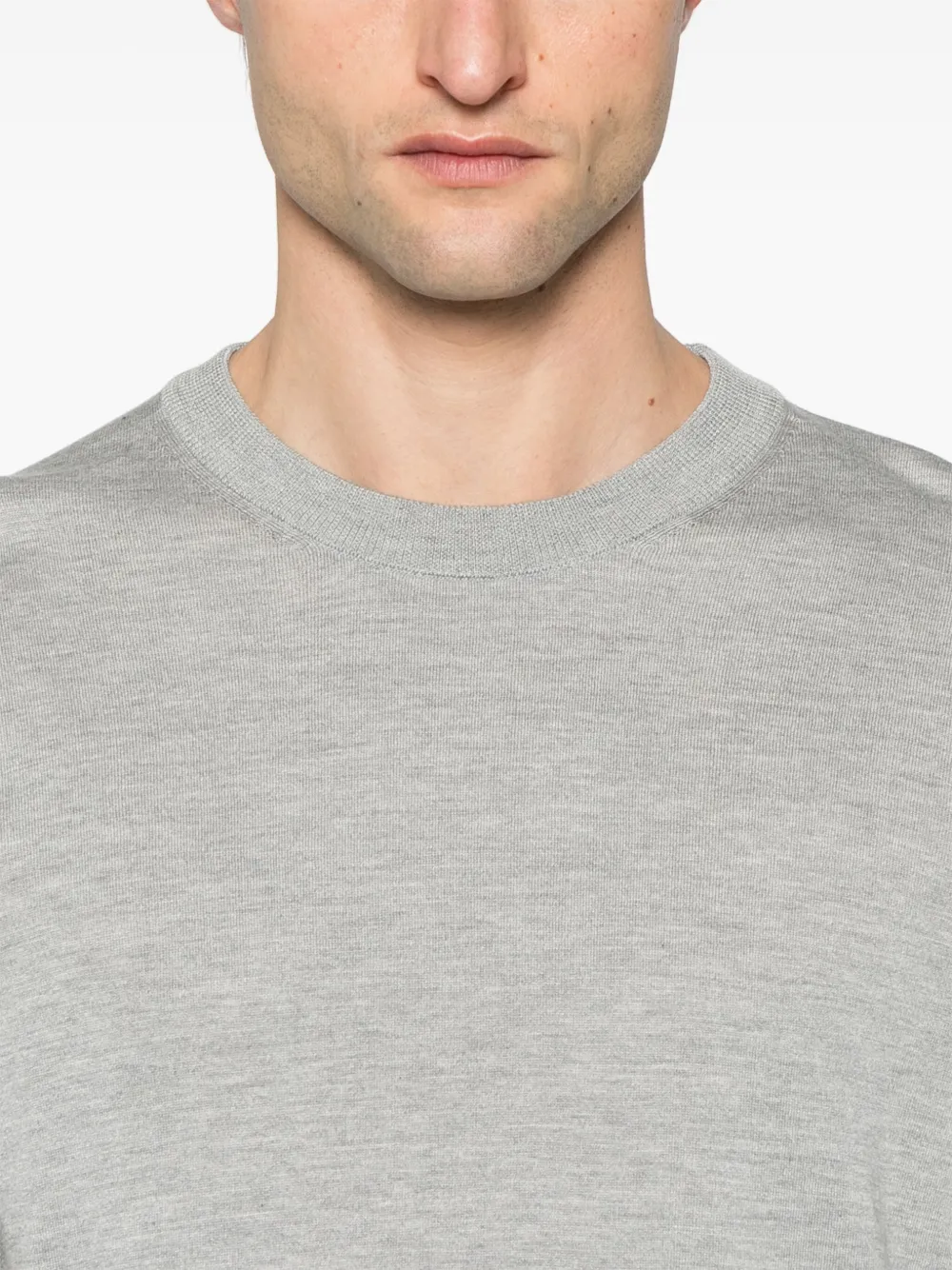 BOSS Gebreid T-shirt Grijs