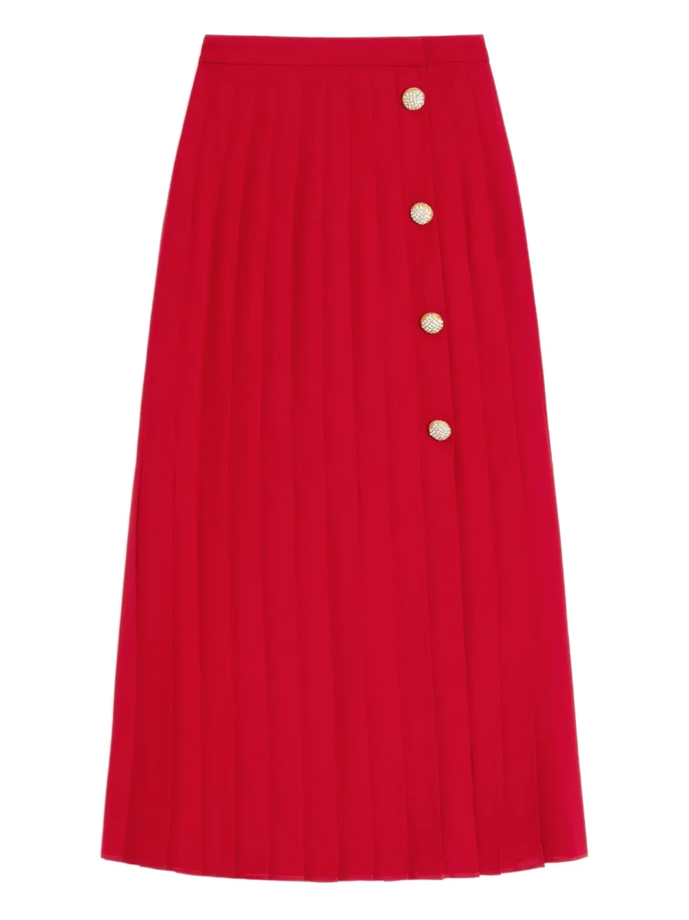 Valentino Garavani Georgette midi-rok Rood