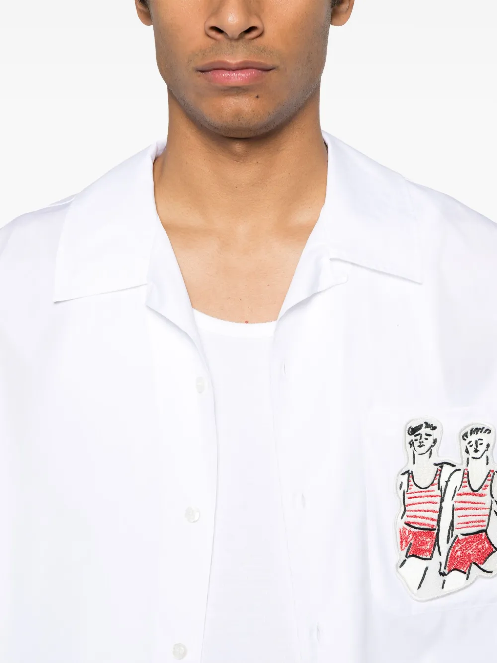 MSGM x Luke Edward Hall Sailors in Love overhemd met patch Wit