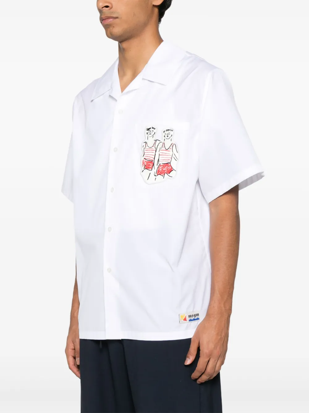 MSGM x Luke Edward Hall Sailors in Love overhemd met patch Wit
