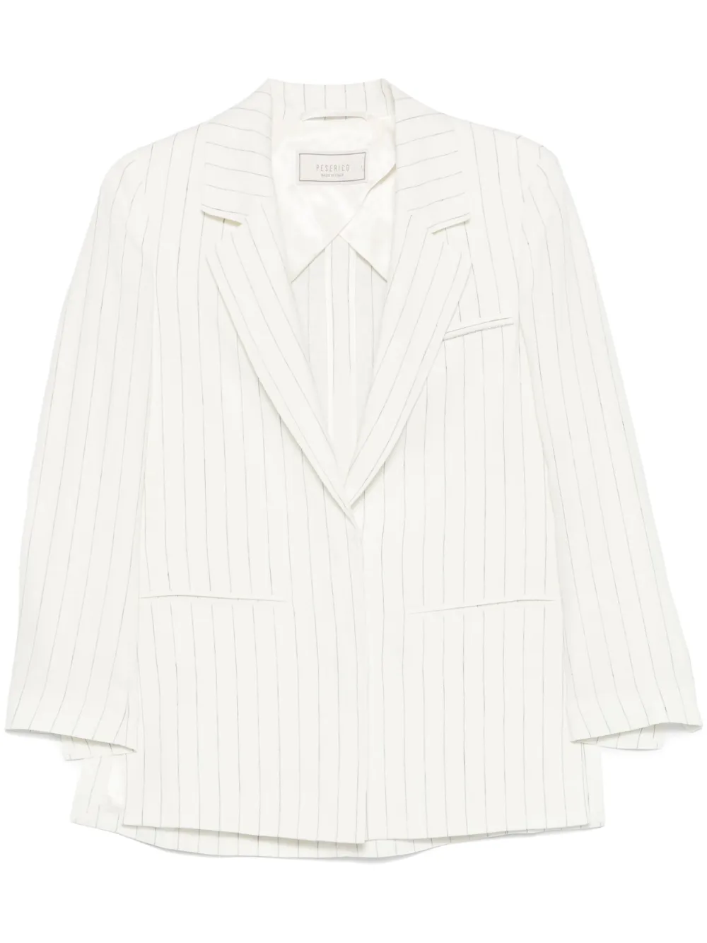 Shop Peserico Striped Blazer In White