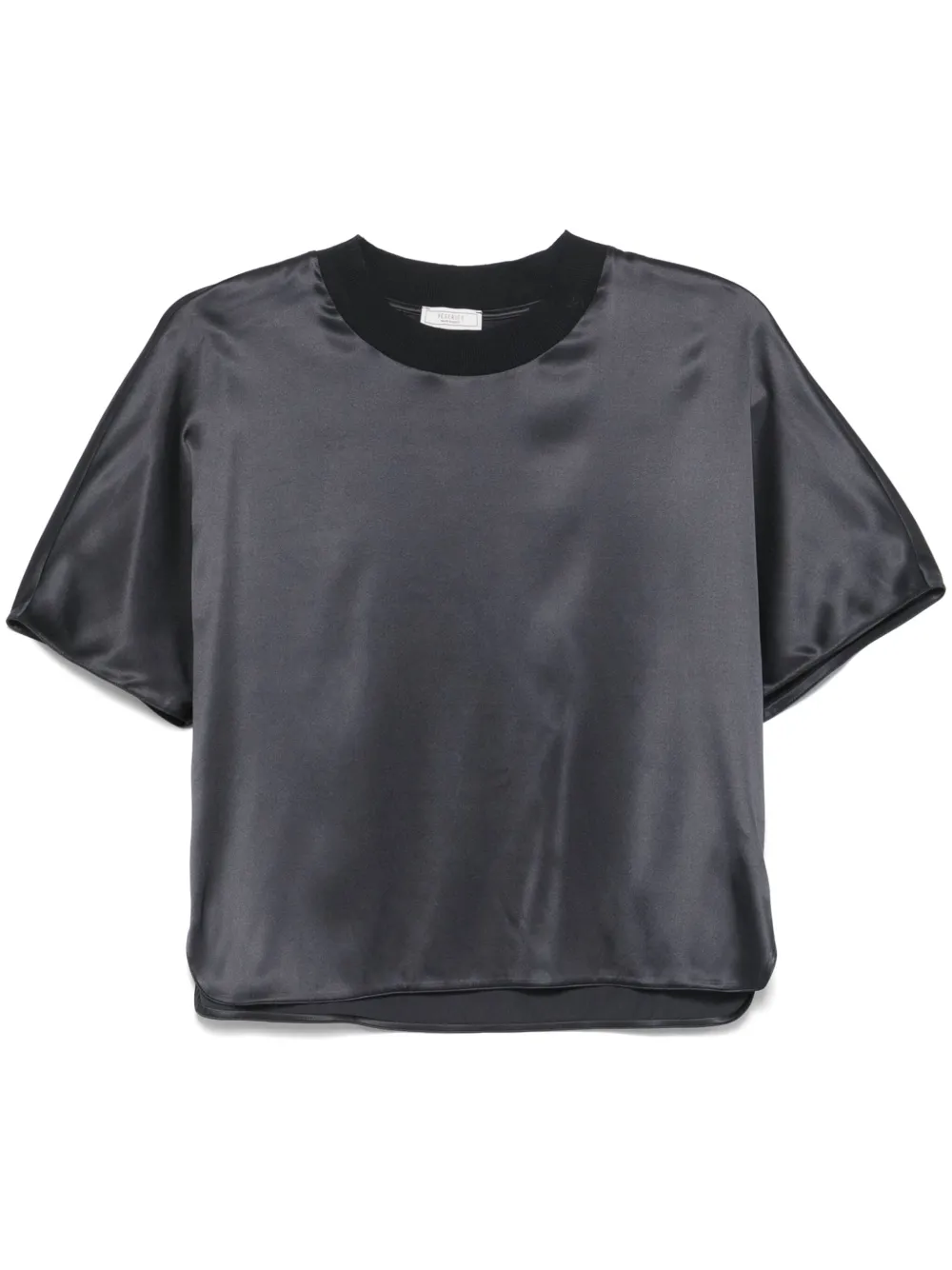 Shop Peserico Satin T-shirt In Blue