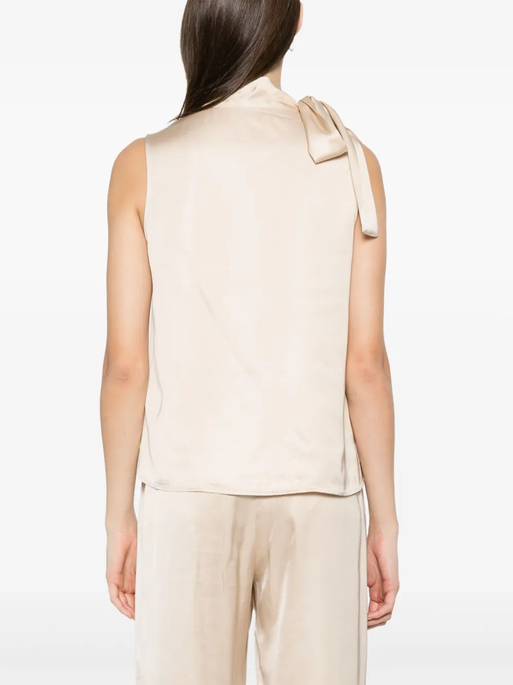 Shop Peserico Tied-neck Blouse In Neutrals