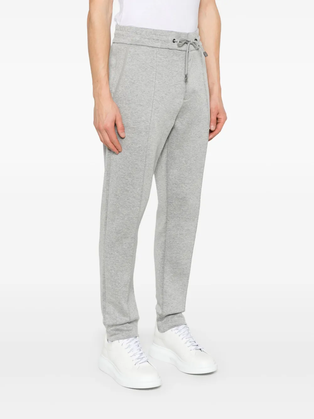 Shop Hugo Boss Raised Seam-detail Track Trousers In Grey