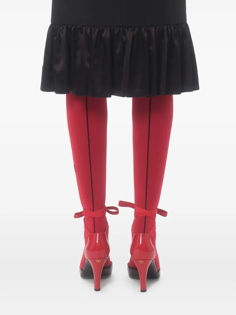 Valentino Black Crepe Couture Skirt In Black