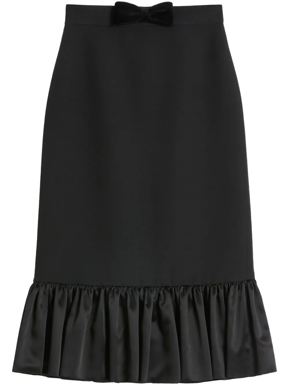 Valentino Black Crepe Couture Skirt In Black