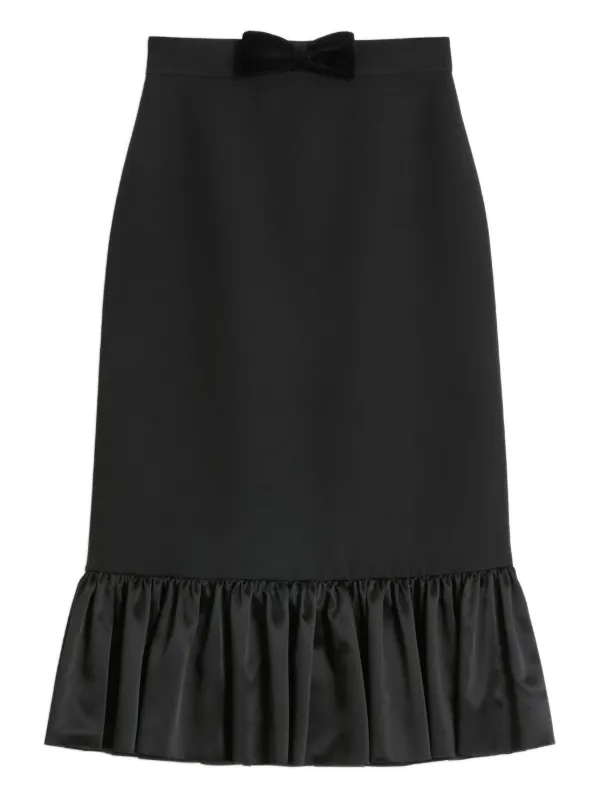 Valentino Garavani Bow-detail Midi Skirt in Black