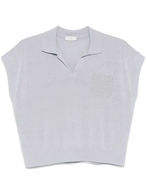 Peserico playera tipo polo con detalle de cadena