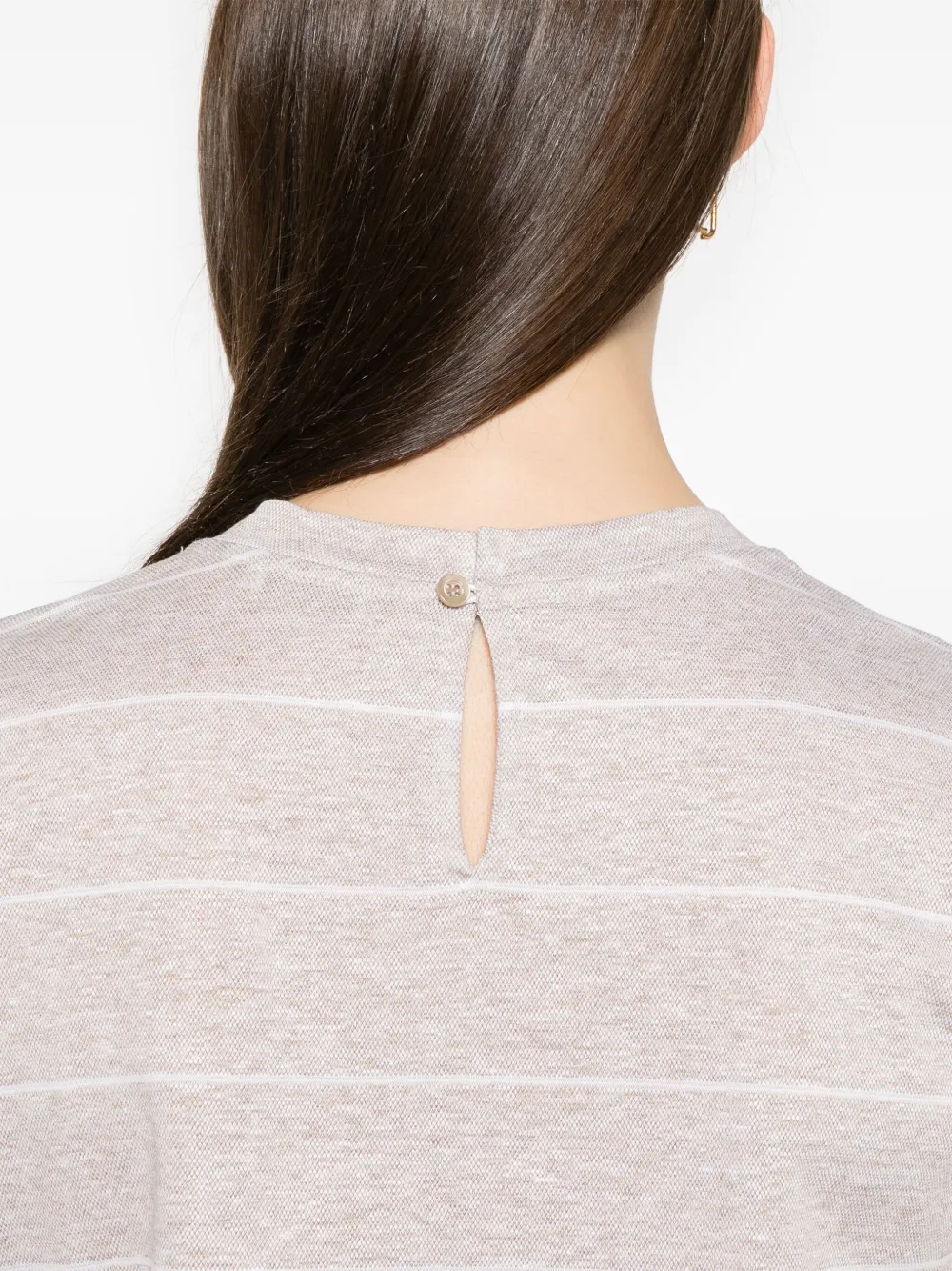 Shop Peserico Striped T-shirt In 中性色