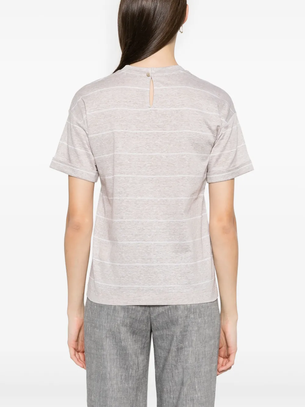 Shop Peserico Striped T-shirt In 中性色